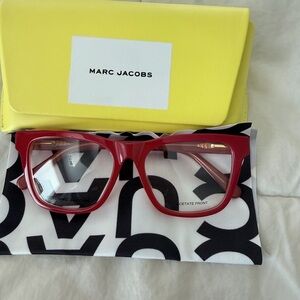 Marc Jacobs Red Glasses with Yellow Case